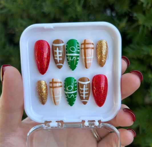 Football Season - custom team colors - Nail Set